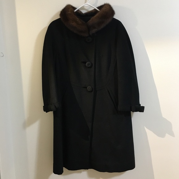 Vintage coat with fur collar (xs-small) - Picture 2 of 16